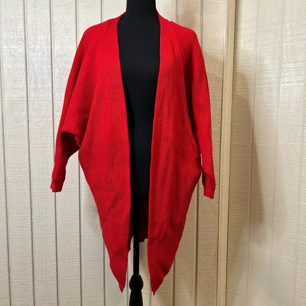 NWT Lovers + Friends Red Knit Oversized Cardigan, size large. - Picture 3 of 5